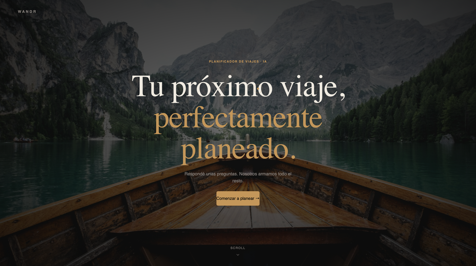 wandr — planificador de viajes con ia